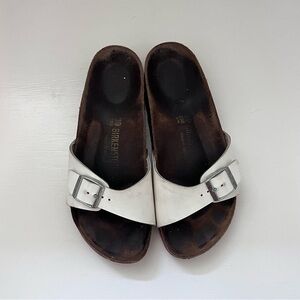 Birkenstock White Single Strap Sandals Sz 39